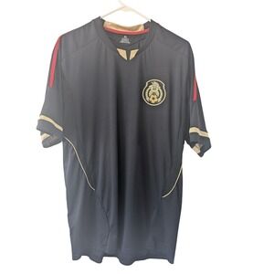 Mens XL Mexico Soccer Jersey Black Gold Red Futbol Football Shirt